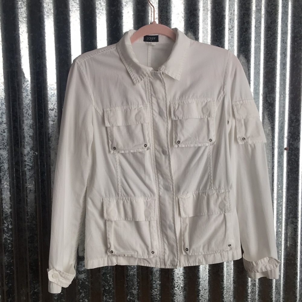 J. crew white cotton jacket XS